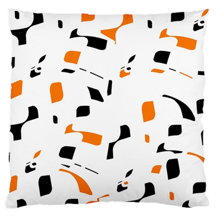 Orange, white and black pattern Standard Flano Cushion Case (One Side)