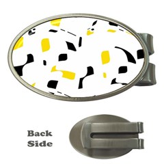 Yellow, black and white pattern Money Clips (Oval) 