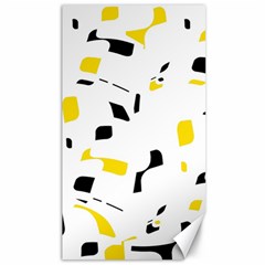 Yellow, black and white pattern Canvas 40  x 72  