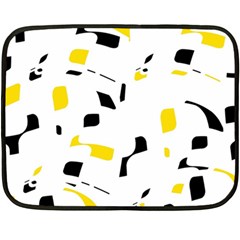 Yellow, black and white pattern Double Sided Fleece Blanket (Mini) 