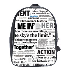 Hillary 2016 Historic Headlines School Bags(large)  by blueamerica