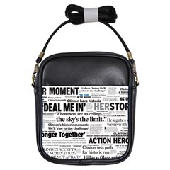 Hillary 2016 Historic Headlines Girls Sling Bags by blueamerica