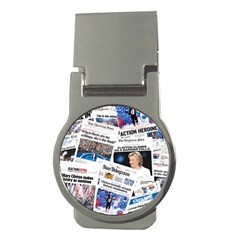 Hillary 2016 Historic Newspaper Collage Money Clips (round)  by blueamerica