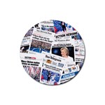 Hillary 2016 Historic Newspaper Collage Rubber Coaster (Round)  Front