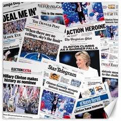 Hillary 2016 Historic Newspaper Collage Canvas 16  X 16   by blueamerica