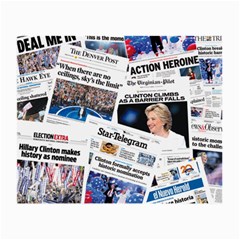 Hillary 2016 Historic Newspaper Collage Small Glasses Cloth (2-side) by blueamerica