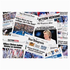 Hillary 2016 Historic Newspaper Collage Large Glasses Cloth by blueamerica