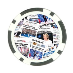 Hillary 2016 Historic Newspaper Collage Poker Chip Card Guards