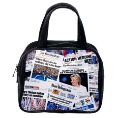 Hillary 2016 Historic Newspaper Collage Classic Handbags (one Side) by blueamerica