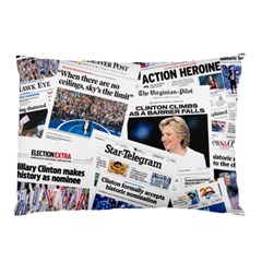 Hillary 2016 Historic Newspaper Collage Pillow Case by blueamerica