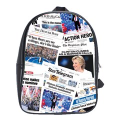 Hillary 2016 Historic Newspaper Collage School Bags(large)  by blueamerica