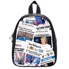 Hillary 2016 Historic Newspaper Collage School Bags (small)  by blueamerica