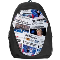 Hillary 2016 Historic Newspaper Collage Backpack Bag by blueamerica