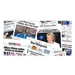 Hillary 2016 Historic Newspaper Collage Satin Shawl by blueamerica