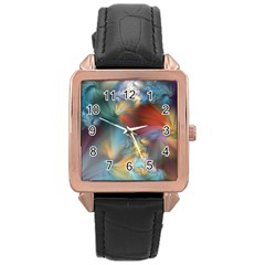 More Evidence Of Angels Rose Gold Leather Watch  by WolfepawFractals