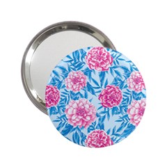 Blue & Pink Floral 2 25  Handbag Mirrors by TanyaDraws