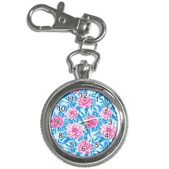 Blue & Pink Floral Key Chain Watches by TanyaDraws