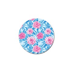 Blue & Pink Floral Golf Ball Marker by TanyaDraws