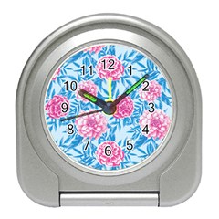 Blue & Pink Floral Travel Alarm Clocks by TanyaDraws