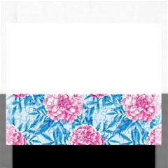 Blue & Pink Floral Rectangular Jigsaw Puzzl by TanyaDraws