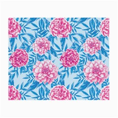 Blue & Pink Floral Small Glasses Cloth by TanyaDraws