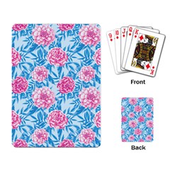 Blue & Pink Floral Playing Card by TanyaDraws