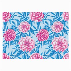 Blue & Pink Floral Large Glasses Cloth (2-side) by TanyaDraws