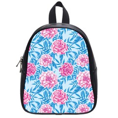 Blue & Pink Floral School Bags (small)  by TanyaDraws