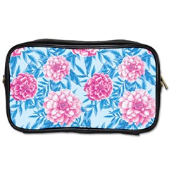 Blue & Pink Floral Toiletries Bags by TanyaDraws