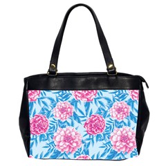 Blue & Pink Floral Office Handbags (2 Sides)  by TanyaDraws