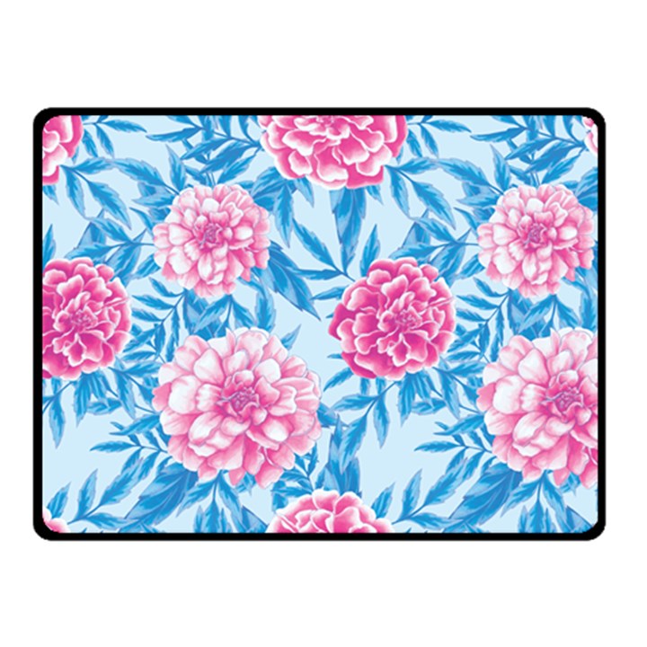 Blue & Pink Floral Fleece Blanket (Small)