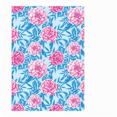 Blue & Pink Floral Small Garden Flag (two Sides) by TanyaDraws