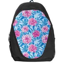 Blue & Pink Floral Backpack Bag by TanyaDraws