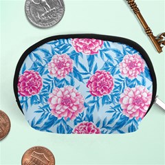 Blue & Pink Floral Accessory Pouches (medium)  by TanyaDraws