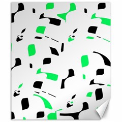 Green, Black And White Pattern Canvas 20  X 24   by Valentinaart