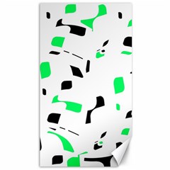 Green, Black And White Pattern Canvas 40  X 72  