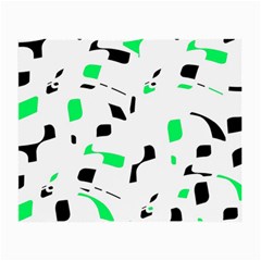 Green, Black And White Pattern Small Glasses Cloth (2-side)