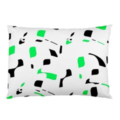 Green, Black And White Pattern Pillow Case