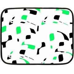 Green, Black And White Pattern Double Sided Fleece Blanket (mini)  by Valentinaart