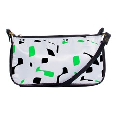 Green, Black And White Pattern Shoulder Clutch Bags by Valentinaart