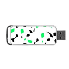 Green, Black And White Pattern Portable Usb Flash (one Side)