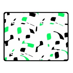 Green, Black And White Pattern Double Sided Fleece Blanket (small)  by Valentinaart