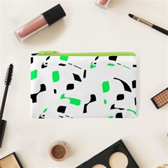 Green, Black And White Pattern Cosmetic Bag (xs) by Valentinaart