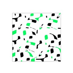 Green, Black And White Pattern Satin Bandana Scarf by Valentinaart