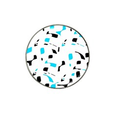 Blue, Black And White Pattern Hat Clip Ball Marker (4 Pack) by Valentinaart