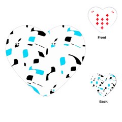 Blue, Black And White Pattern Playing Cards (heart)  by Valentinaart