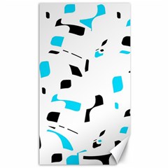 Blue, Black And White Pattern Canvas 40  X 72  