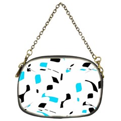 Blue, Black And White Pattern Chain Purses (two Sides)  by Valentinaart