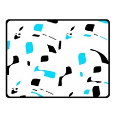 Blue, Black And White Pattern Fleece Blanket (small) by Valentinaart