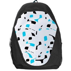 Blue, Black And White Pattern Backpack Bag by Valentinaart